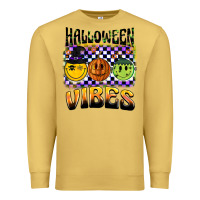 Antique Gold halloween vibes smiley face Premium Sweatshirt - BarkalooDesign