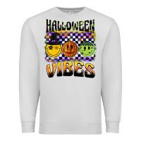 Dove Grey halloween vibes smiley face Premium Sweatshirt - BarkalooDesign