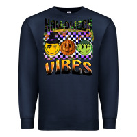 Navy halloween vibes smiley face Premium Sweatshirt - BarkalooDesign