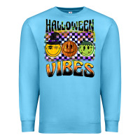 Ocean Blue halloween vibes smiley face Premium Sweatshirt - BarkalooDesign