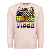 Pale Pink halloween vibes smiley face Premium Sweatshirt - BarkalooDesign