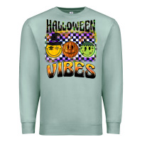 Seafoam halloween vibes smiley face Premium Sweatshirt - BarkalooDesign