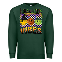 Sports Green halloween vibes smiley face Premium Sweatshirt - BarkalooDesign