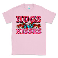 Bubblegum Pink hugs and kisses valentines Classic Tee - AdoDesignShop