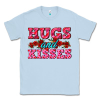 Dusty Blue hugs and kisses valentines Classic Tee - AdoDesignShop
