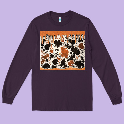 Cowhide Dripping Glitter Tumbler Long Sleeve Tee Designed By Jasminsmagicworld