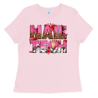 Bubblegum Pink nail tech Ladies Tee - texasbilliewilder