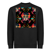 Black sugar skull seamless pattern Heavyweight Sweatshirt - BundleAndBundleShop