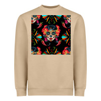 Mushroom sugar skull seamless pattern Heavyweight Sweatshirt - BundleAndBundleShop