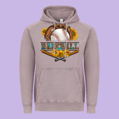 Western Baseball With Sunflower Vintage Hoodie Designed By Bundleandbundleshop