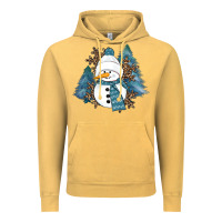 Vintage Mustard Snowman Winter Vintage Hoodie - RanaPortraitStore
