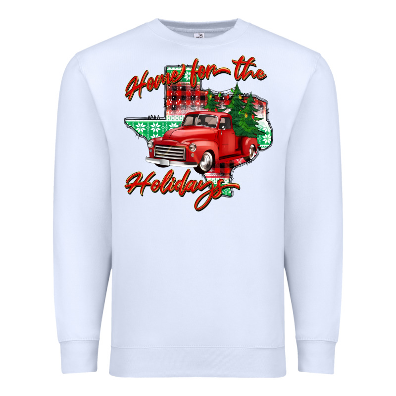 Home For The Holidays Texas Premium Sweatshirt by BarkalooDesign | Teevron