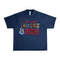 Navy freedom rocks with guitar Urban Heavy Tee - Artiststas