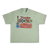 Oil Green freedom rocks with guitar Urban Heavy Tee - Artiststas