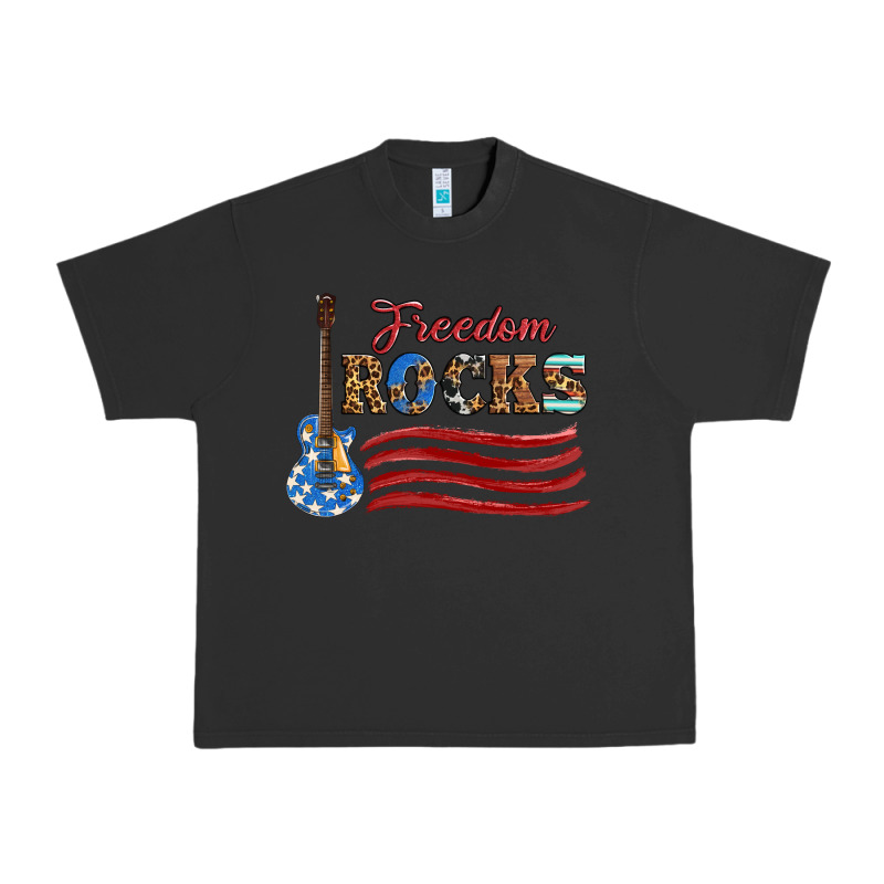 Freedom Rocks With Guitar Urban Heavy Tee by Artiststas | Teevron