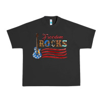 Pigment Black freedom rocks with guitar Urban Heavy Tee - Artiststas