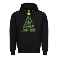 Black dinosaur christmas tree Zipper Hoodie - MaliasSmallBusiness