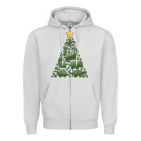 Dove Grey dinosaur christmas tree Zipper Hoodie - MaliasSmallBusiness