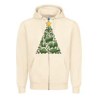 Sandshell dinosaur christmas tree Zipper Hoodie - MaliasSmallBusiness
