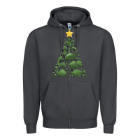 Smoke dinosaur christmas tree Zipper Hoodie - MaliasSmallBusiness