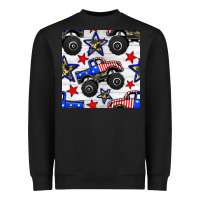 Black usa monster truck seamless pattern Heavyweight Sweatshirt - BundleAndBundleShop