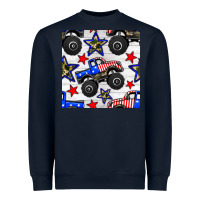 Navy usa monster truck seamless pattern Heavyweight Sweatshirt - BundleAndBundleShop