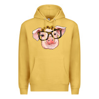 Antique Gold sunflowers with pig Premium Hoodie - RanaPortraitStore