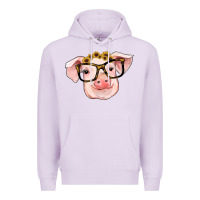 Lilac sunflowers with pig Premium Hoodie - RanaPortraitStore