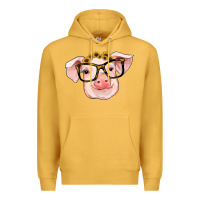 Mustard sunflowers with pig Premium Hoodie - RanaPortraitStore