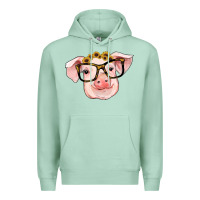 Seafoam sunflowers with pig Premium Hoodie - RanaPortraitStore