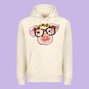 Sunflowers With Pig Premium Hoodie Designed By Ranaportraitstore