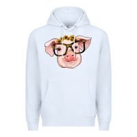 White sunflowers with pig Premium Hoodie - RanaPortraitStore
