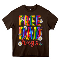 Chocolate Brown free dad hugs Heavy Core Tee - texasbilliewilder