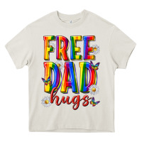 Cream free dad hugs Heavy Core Tee - texasbilliewilder
