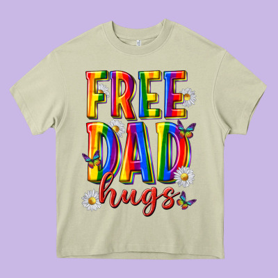 Free Dad Hugs Heavy Core Tee Designed By Texasbilliewilder
