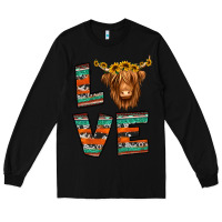 Black love highland cow Long Sleeve Tee - Jasminsmagicworld