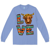 Colony Blue love highland cow Long Sleeve Tee - Jasminsmagicworld
