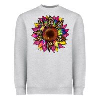 Heather Grey tie dye leopard sunflower Heavyweight Sweatshirt - Artiststas