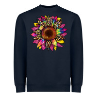 Navy tie dye leopard sunflower Heavyweight Sweatshirt - Artiststas
