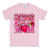 Bubblegum Pink My Favorite Valentine Calls Me Classic Tee - CowhideDigitalArt