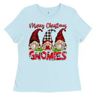 Baby Blue merry christmas gnomies Ladies Tee - Zillion Design Studio