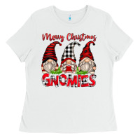 White merry christmas gnomies Ladies Tee - Zillion Design Studio