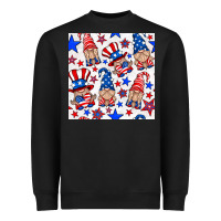 Black 4th of july patriotic gnome seamless pattern Heavyweight Sweatshirt - BundleAndBundleShop