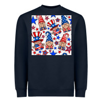 Navy 4th of july patriotic gnome seamless pattern Heavyweight Sweatshirt - BundleAndBundleShop