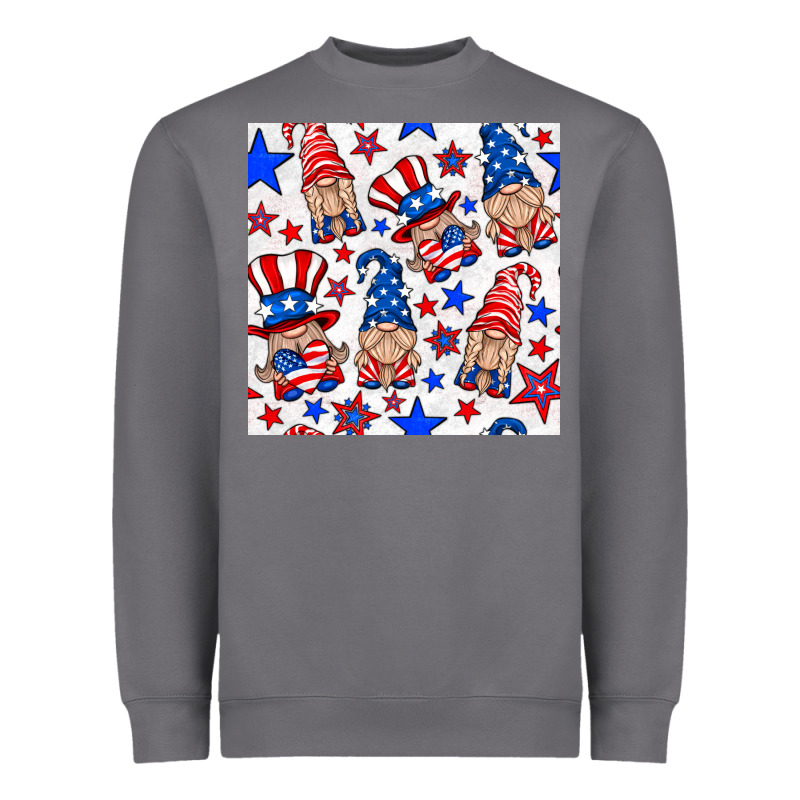 4th Of July Patriotic Gnome Seamless Pattern Heavyweight Sweatshirt by BundleAndBundleShop | Teevron