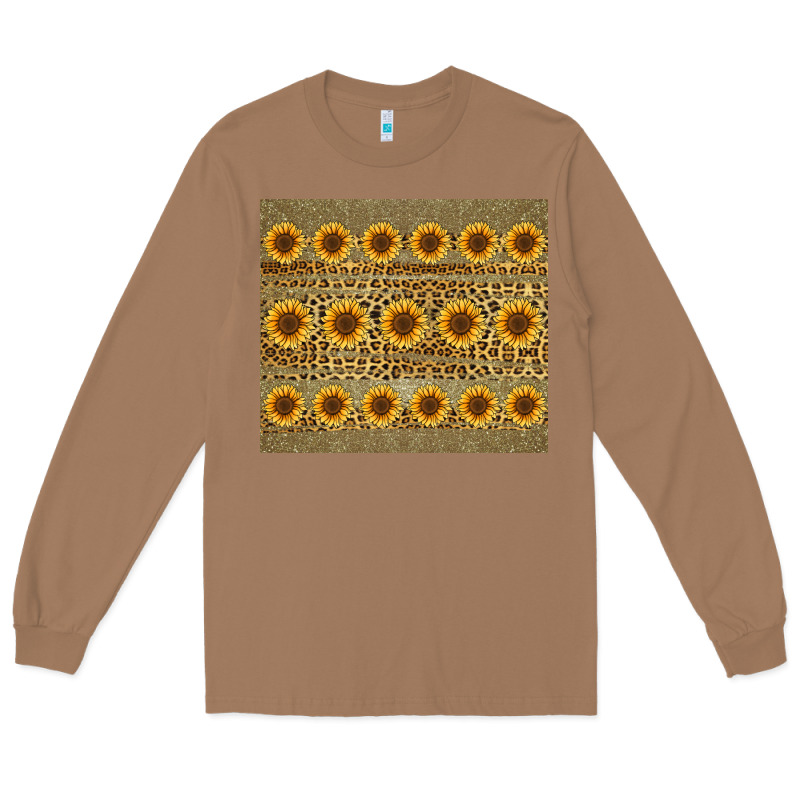 Leopard Glitter Sunflower Tumbler Long Sleeve Tee by Jasminsmagicworld | Teevron