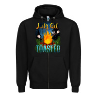 Black lets get toasted Zipper Hoodie - NancyCooperArtShop