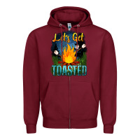 Burgundy lets get toasted Zipper Hoodie - NancyCooperArtShop