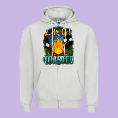 Lets Get Toasted Zipper Hoodie Designed By Nancycooperartshop