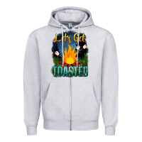 Heather Grey lets get toasted Zipper Hoodie - NancyCooperArtShop